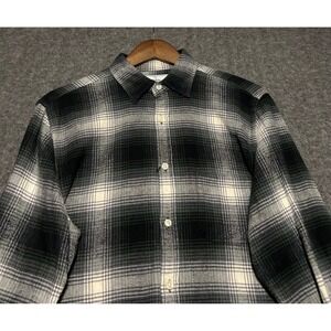 Portuguese flannel old style wisdom button shirt mens medium plaid green cotton